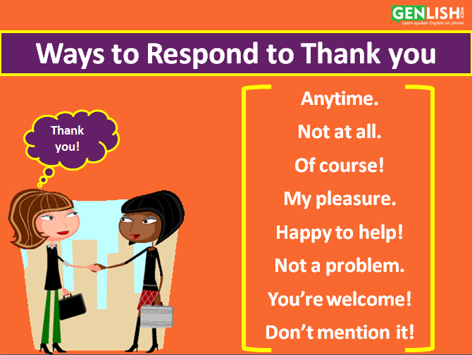 Ways to respond to Thank you genlish com